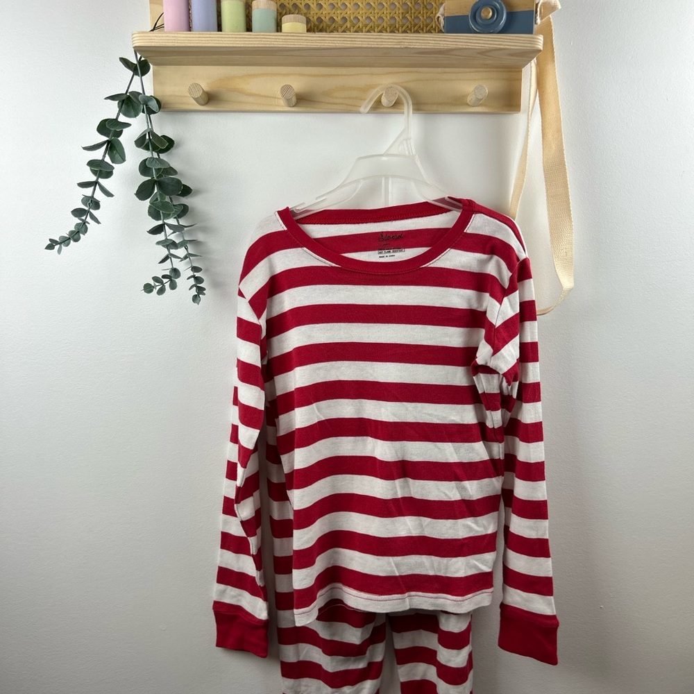 Red and White Striped Kids Pajamas